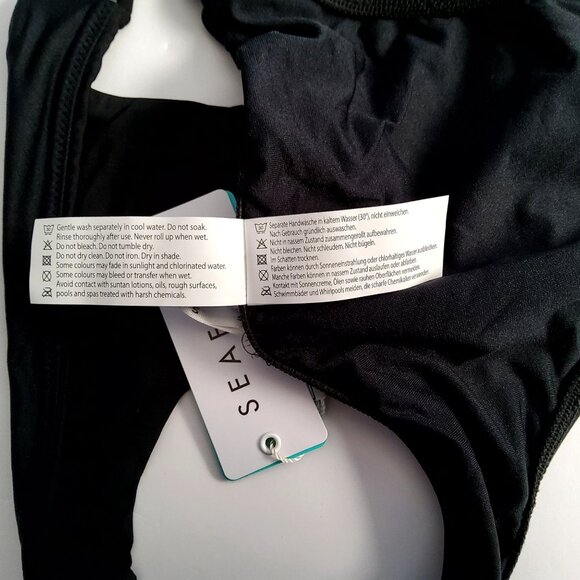 Seafolly Womens Black Bikini Side strap detailing Size 12 Nylon & Elastane - Picture 6 of 7